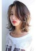 ナチュラルブラウンココアブラウンローズブラウンラウンドバング