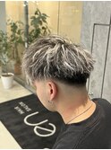 ホワイトメッシュ×ツイストパーマ