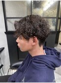 men's/メンズシャドウパーマ/ナチュラルツーブロック/マッシュ