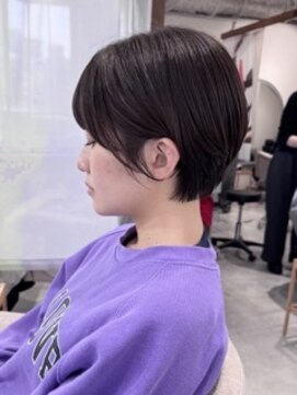 インスヘアー 梅田(INCE HAIR) 大人可愛い20代30代小顔くびレイヤー丸み耳掛けショートボブ