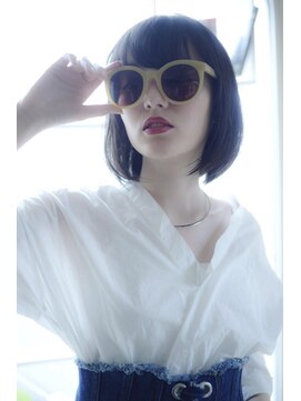 クロム バイ リエット(Chlom by Lietto) Chlom☆ナイロンブラックショートボブ　TEL 0364574337