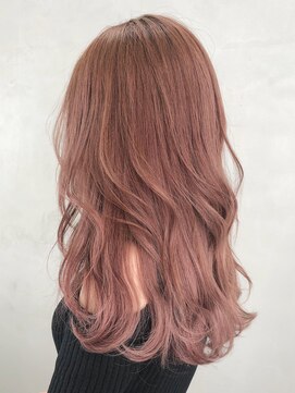 アルバム 銀座(ALBUM GINZA) ピンクベージュ_ウェーブパーマフォギーベージュ耳かけ_ba294992