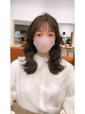 エアリーミディショートパーマ黒髪カタログホワイトアッシュ