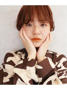 シアン(SYAN) オレンジカラー/マッシュショートボブ