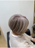 グレイヘア×ショートボブ