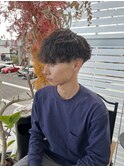 下げバングツイストスパイラルパーマ