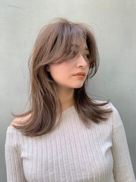 オズ 安積店(OZ) ミニウルフチェリーブラウンホワイトグレージュフェザーパーマ