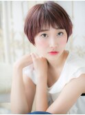 mod's姪浜/ピンクベージュ大人可愛いひし形小顔丸みショートh