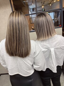 サニー 渋谷(SUNNY) バレイヤージュ、ハイライト、レイヤーカット、グレージュ