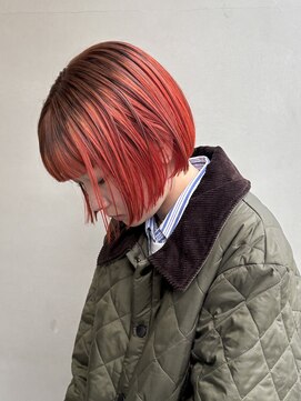 ヘアー アイス 御器所本店(HAIR ICI) 20代30代個性派ダブルカラーブリーチハイトーンカラーピンクボブ