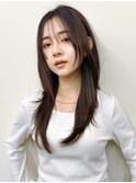 フェイスレイヤー シースルーバング カカオブラウン