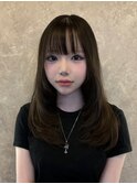 12736オリーブグレージュ暗髪グレーアッシュ韓国レイヤーカット