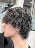 渋谷メンズハイライトカラーメンズメッシュ緩めメンズパーマ