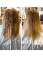 ヘアーサロン ポラリス(POLARIS) ブリーチとカラーを繰り返した髪の毛への縮毛矯正