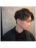 センターパート パーマ