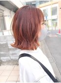 【lien.ai】小顔　切りっぱなしボブ　ピンクベージュ