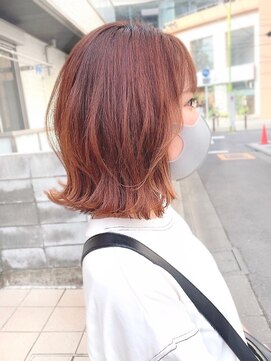 リアン(lien) 【lien.ai】小顔 切りっぱなしボブ ピンクベージュ