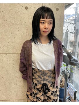 ア セカンド 清藤美容室第弐號(a sekand) オン眉ストレートロブスタイル