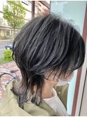 外ハネウルフ×ブルーブラック