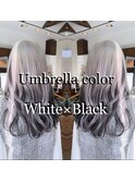 umbrella color【ホワイト×ブラック】