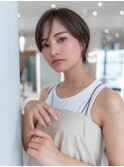 20代30代大人かわいい丸みショート斜めバングイメチェン
