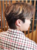 メッシュセンターパート/マッシュパーマ/ハイライト/ウルフ/波巻