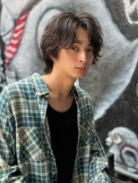 ブラック 渋谷 2nd(BLUCK)&nbsp;渋谷ミディアムフェザーパーマニュアンスパーマ毛流れ