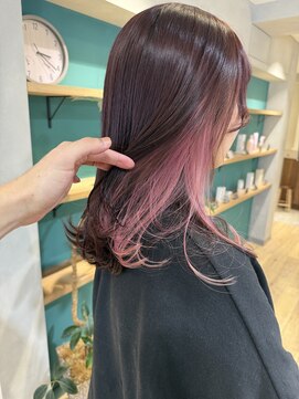 エミス バイ メルト 吉祥寺(emis by melt) 【堀惠】インナーカラーイヤリングカラーピンクミディアム吉祥寺