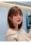 大人ボブ銀座レイヤーカット有楽町ミディアムボブベージュ
