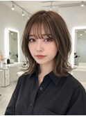 美髪/ワイドバング/レイヤーカット/くすみベージュ/新小岩駅