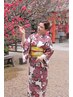 【8時～10時】浴衣着付+ヘアセット7,500円（早朝料金込）