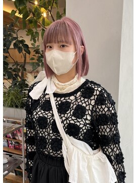 アム(am) 切りっぱなしボブグレージュボブミルクティーベージュボブ