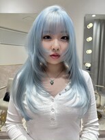 キャリ 渋谷(care)&nbsp;ペールブルーカラー　ブリーチ　ダブルカラー