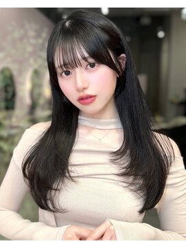 アディション 新宿(ADITION) 【韓国顔周りレイヤーカット】×似合わせカラー髪質改善/新宿