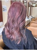 【partir hair】ブラック×ピンクベージュ