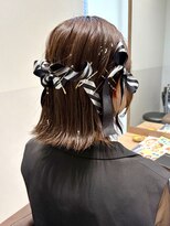 サロウィン 熊本上通り店(SALOWIN)&nbsp;ボブ　お呼ばれアレンジ　リボンアレンジ　ミニボブ　Arisa.