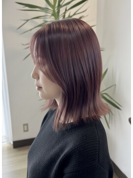 クローバー(clover) 切りっぱなしボブ×ラベンダーピンク