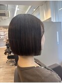 首が長く見えるボブ　縮毛矯正　ストレート　地毛風ストレート