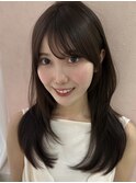レイヤーカット/レイヤー/顔周り/ミディアム/オリーブグレージュ