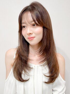 レア 表参道(L'ea) 大人ガーリーダークアッシュ似合わせカットミディアムレイヤー