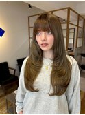 オリーブロング【20代30代/イルミナカラー/縮毛矯正/髪質改善】