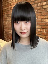 ボコカ(bococa)&nbsp;大人女性髪質改善ロブ黒髪パッツン