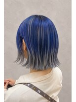 エニル 春日部店(enil)&nbsp;◎ ブルーバイオレット×シルバーハイライト＆裾カラー◎