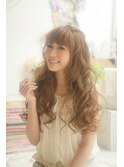 フェミニン編みこみダウンスタイル