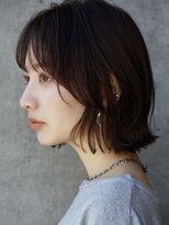 エインアンリー 表参道(AIN.ANLY.)&nbsp;小顔カットの耳かけボブルフ☆ハイライトカラーピンクベージュ