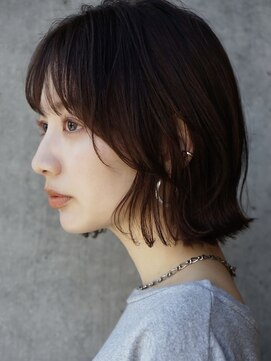 エインアンリー 表参道(AIN.ANLY.) 小顔カットの耳かけボブルフ☆ハイライトカラーピンクベージュ