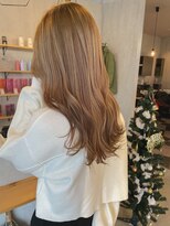 シェル 津山の手店(shel)&nbsp;20代30代まろベージュ透明感抜群ブリーチカラー韓国風ヘア