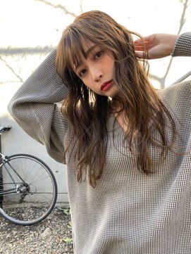 オースティン 流山おおたかの森(AUSTIN) 大人かわいい前髪セシルカットココアブラウンフリンジウェーブ