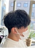 刈り上げパーマ活かしマッシュ