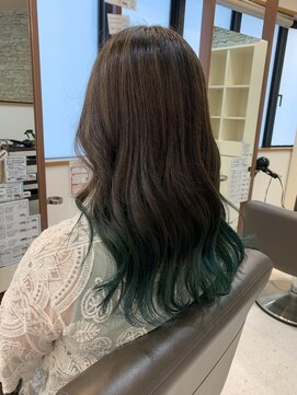 ヘアリゾートハピネス 陽光町 裾カラー